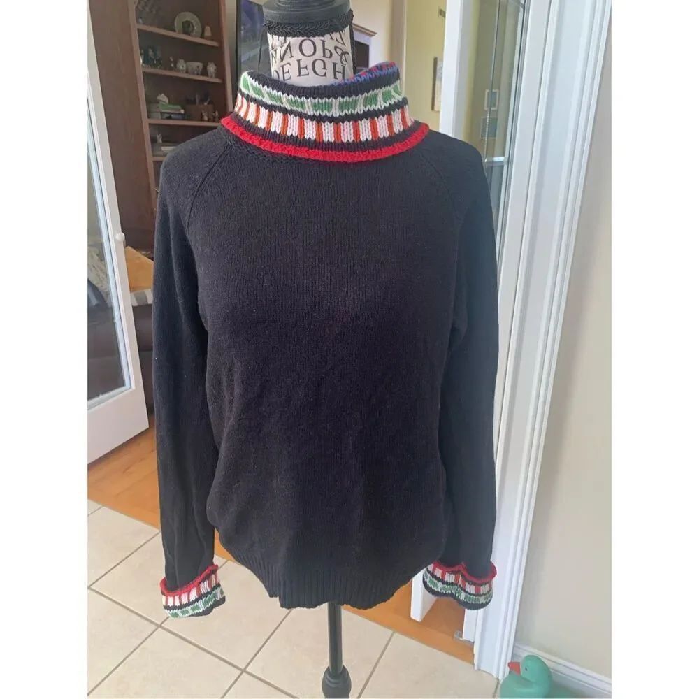 Liz Claiborne Women's Long Sleeve Black Cowl Neck Sweater
